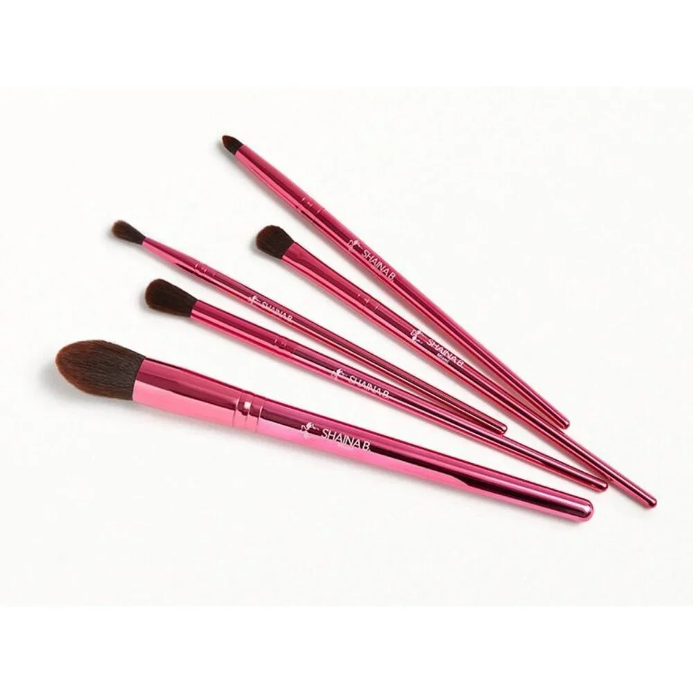 Shaina B Miami 5-Piece Makeup Brush Set B Fab In Pink Face Blush Eyeshadow NEW